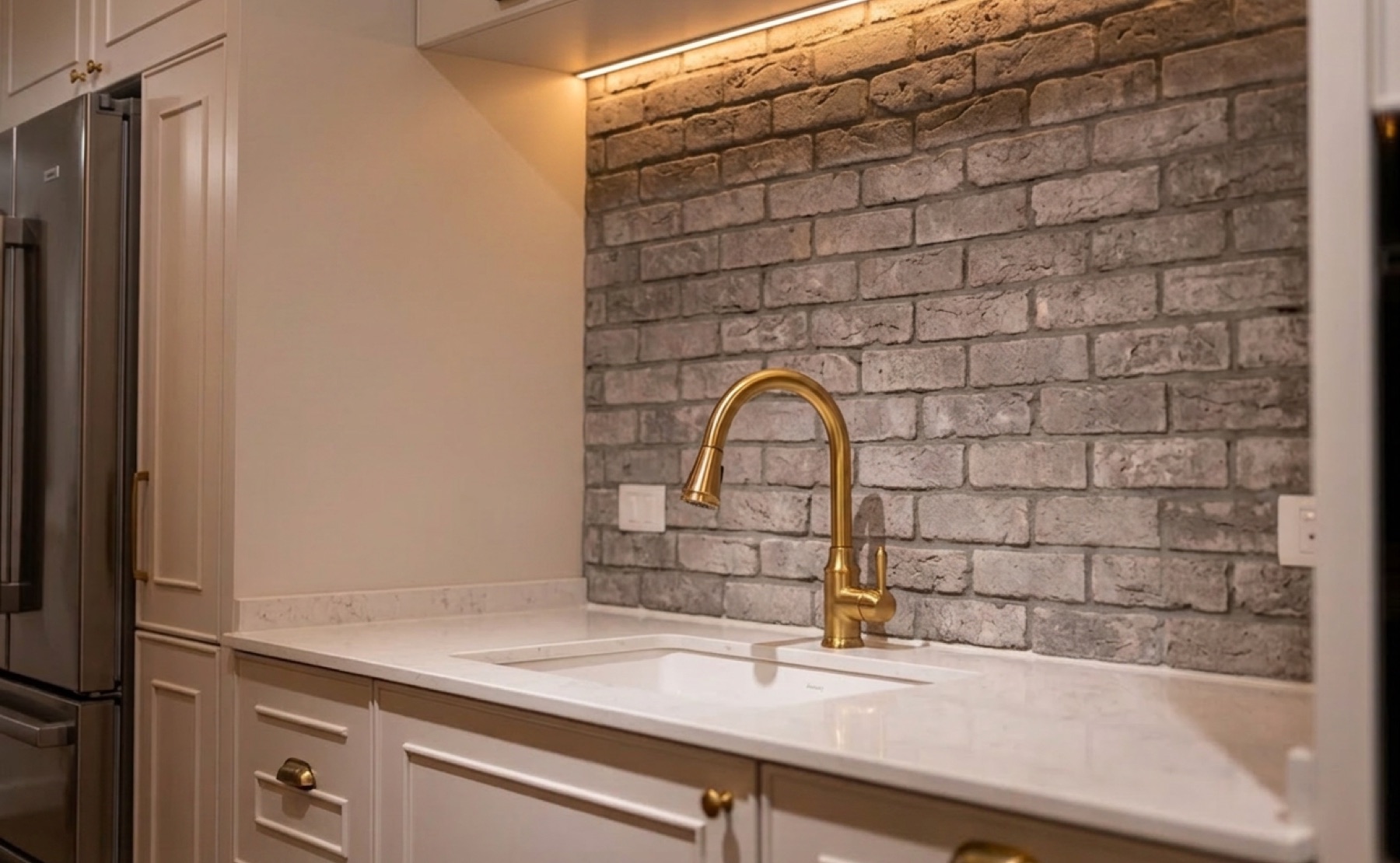 Backsplash and faucet detail